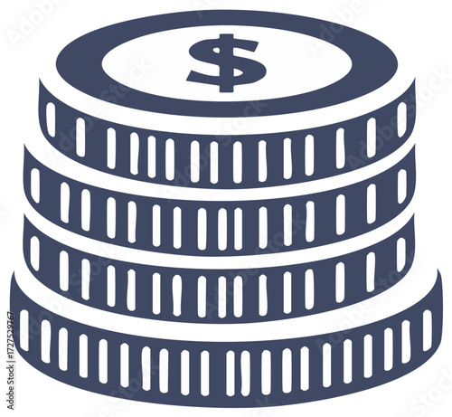 Stack of coins with dollar sign graphic illustration