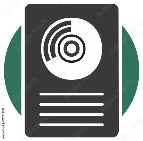 Solid State Drive with Circular Radar Icon and Green Accents, Data Storage