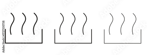 Heat icons in thin line symbols with editable strokes