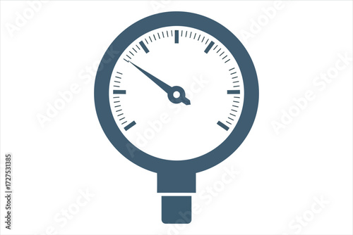 Vector art of a blue gauge icon, depicting pressure, measurement, or a control panel, suitable for use in industrial, engineering, or technical contexts