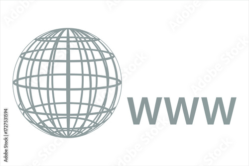 Vector art of a globe and the letters www, this illustration represents the internet, world wide web, and global communication