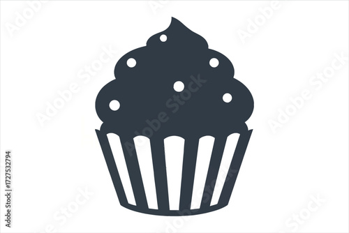 Vector art of delicious cupcake with frosting and sprinkles perfect for dessert lovers, bakeries, and sweet treat enthusiasts a delightful addition to any design
