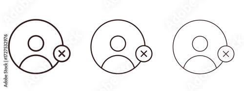 Delete user icons in thin line symbols with editable strokes