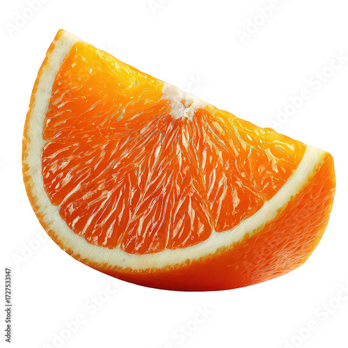 Bright Orange Slice on Black Background
