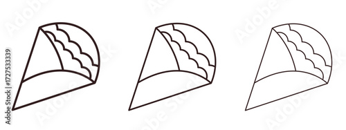 Crepe icons in thin line symbols with editable strokes