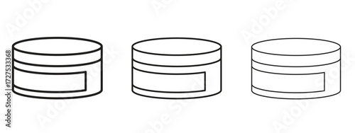 Cream icons in thin line symbols with editable strokes