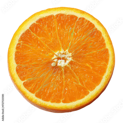 Bright Orange Slice with Sparkling Texture