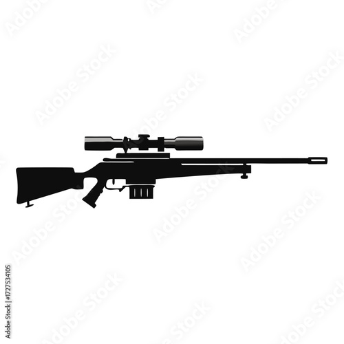 Modern Rifle Vector – Combat Weapon Silhouette