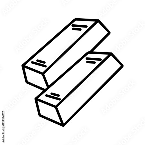  gold bar icon white on background
