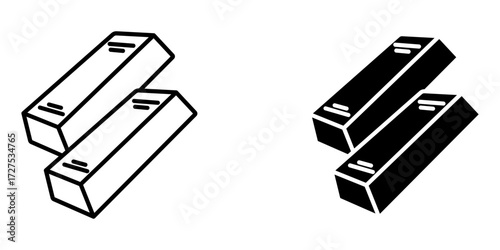  gold bar icon white on background