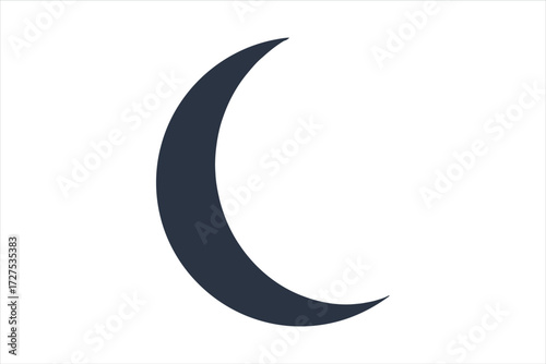 Illustration of a crescent moon, evoking concepts of night, astrology, and celestial beauty, perfect for designs needing a touch of lunar mystique