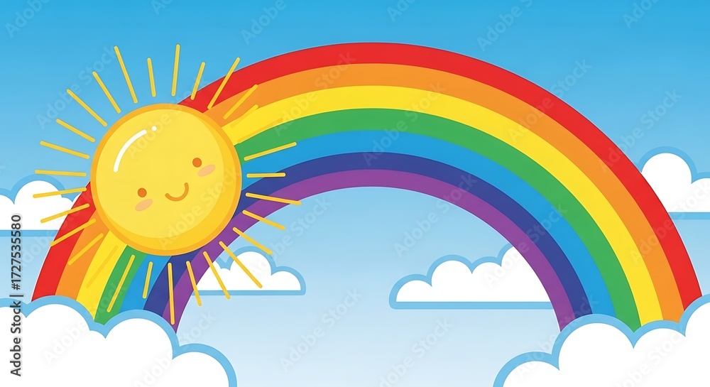 Fototapeta premium Sunny Sky Rainbow.