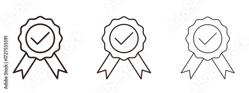 Badge icons in thin line symbols with editable strokes