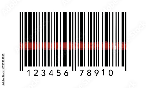 Generic Barcode with Teal Scan Line  Minimal Vector illustration on White, easily editable and scalable.