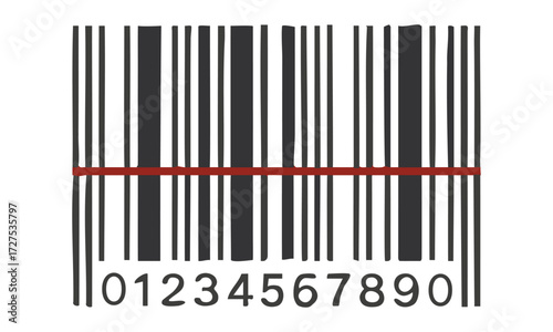 Generic Barcode with Teal Scan Line  Minimal Vector illustration on White, easily editable and scalable.