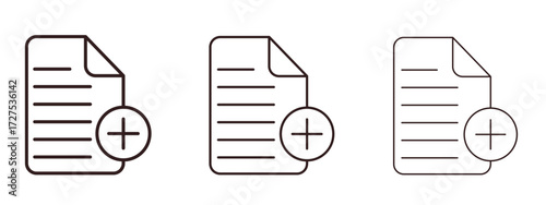 Add document icons in thin line symbols with editable strokes