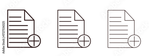 Add document icons in thin line symbols with editable strokes