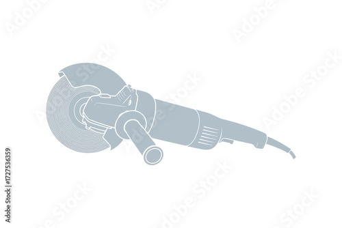 Vector art of detailed vector illustration of an angle grinder, perfect for industrial designs, construction themes, or any project needing a tool element