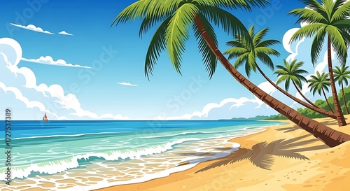 Fototapeta Naklejka Na Ścianę i Meble -  Tropical beach paradise. (3)