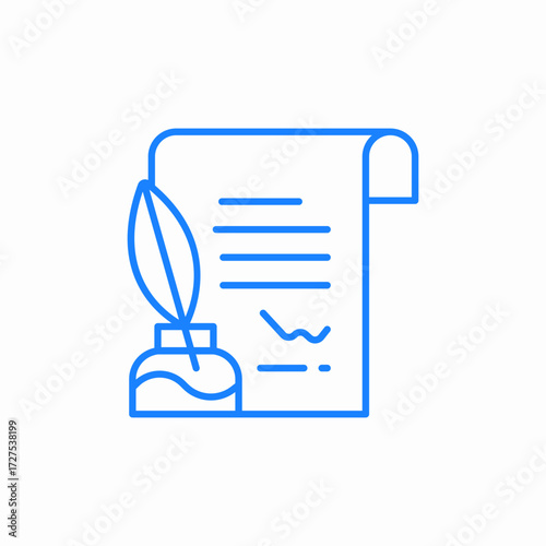 letter featherpen icon sign vector