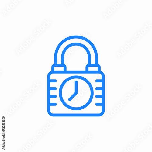 lock timer icon sign vector