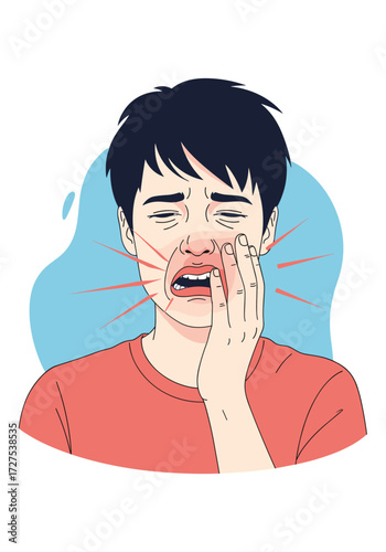 A person experiencing severe tooth pain and discomfort.