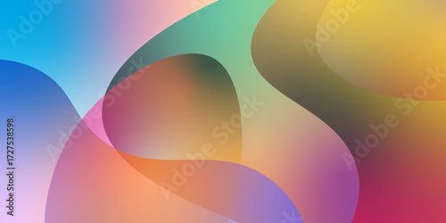 Abstract Background With Dynamic Effect. For Futuristic Ad, Booklets. Abstract shapes overlap, creating soft gradients. Fluid abstract background. Liquid color gradients composition round shapes.