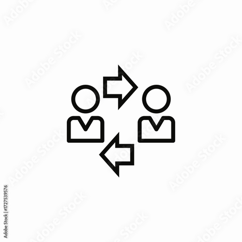 users exchange icon sign vector