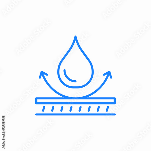 water repellent surface icon sign vector
