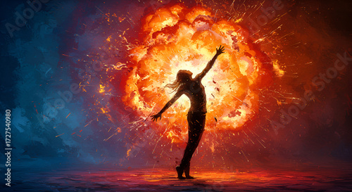 woman in the fire