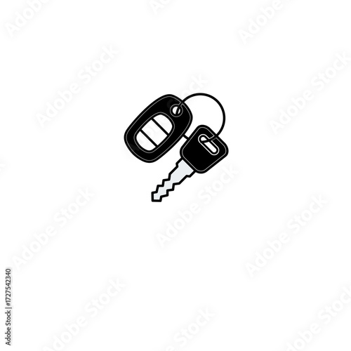 Unlock new possibilities with this modern car key illustration - perfect for automotive, security, and access control concepts in vibrant designs