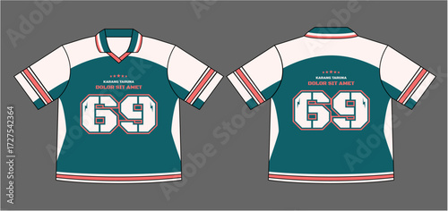Retro Baseball Jersey Template Mockup