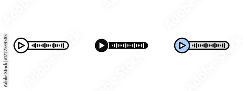 Voice Note icon illustrated in line art, fill, and colored outline styles with a white background. Represents audio messages, recording, podcasts, and instant communication.
