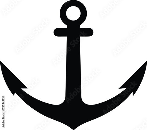 anchor vector, maritime tool silhouette
