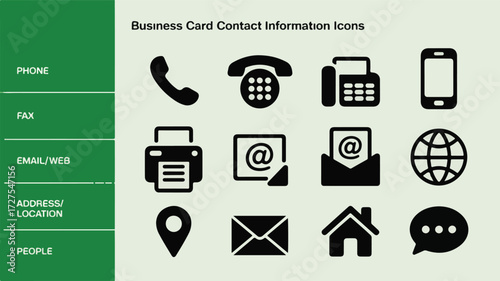 Business contact icons phone fax email web address people phone icon fax icon