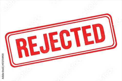Vector art of red rejected stamp conveys disapproval, denial, and negative feedback, indicating something has been turned down or deemed unacceptable