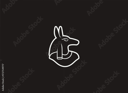 Seth Logo and Illustration, Set Egyptian God Logo Design, Ancient Egypt Mythology Vector, Seth Illustration, Chaos and Storm Deity Symbol, Egyptian Mythological Logo, Pharaoh Era Branding, Desert God 