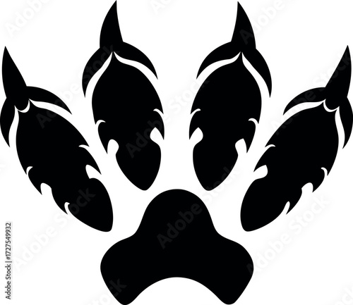 Predator claw mark silhouette vector, Animal paw scratches, Wolf, bear, tiger, lion illustration