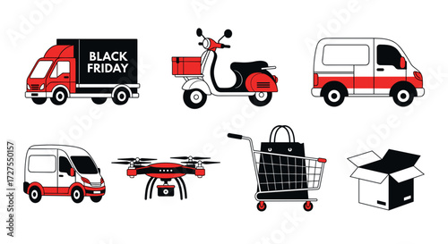 Illustrative delivery vehicles and shopping related objects