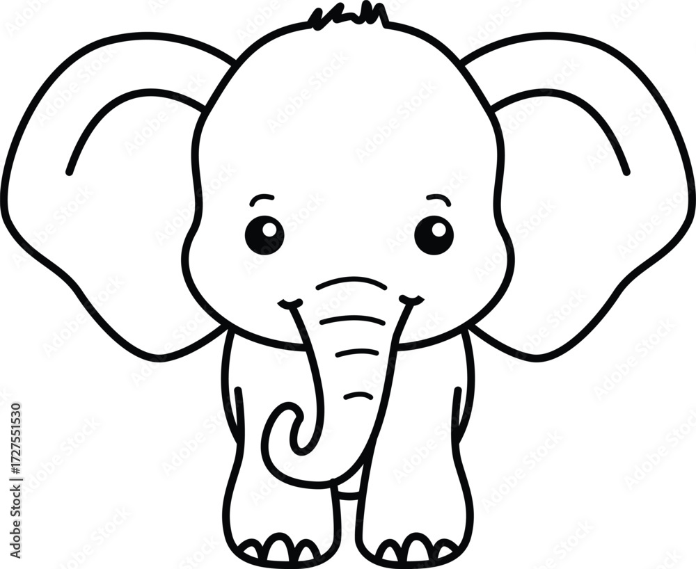 Fototapeta premium Elephant illustration kids book