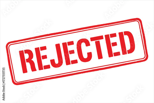 Vector art of red rejected stamp, ideal for indicating disapproval or denial in business, document control, and quality assurance processes