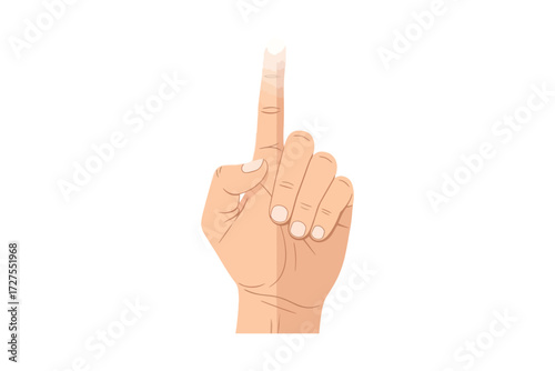 Vector art of hand pointing up, a symbol of direction, guidance, or emphasis, rendered in a clean, minimalist style for versatile use in various designs