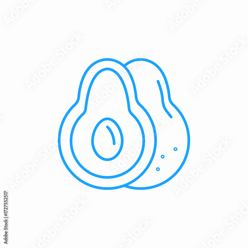 avocado fruit icon sign vector