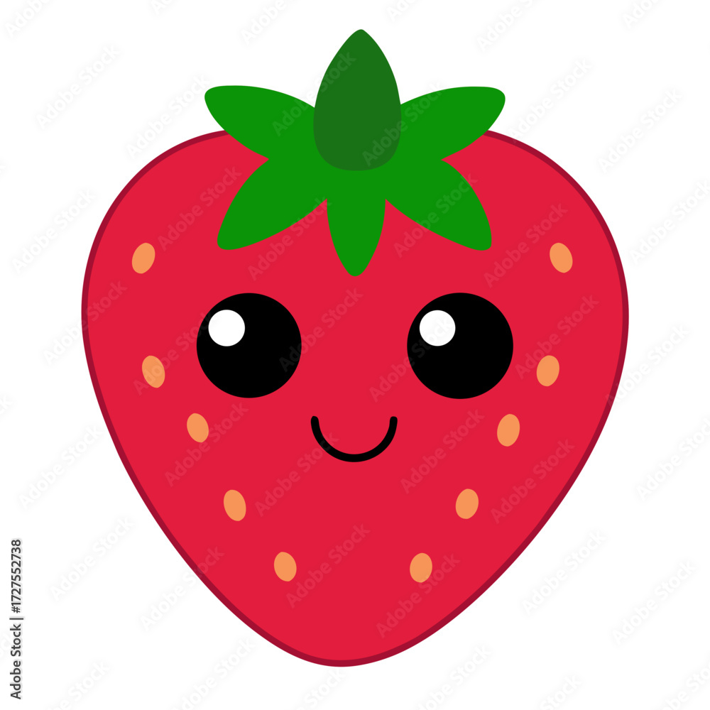 Obraz premium strawberry kawaii vector illustration