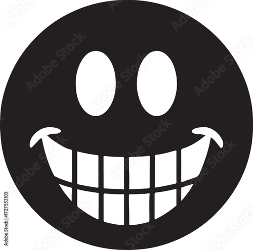 Happy face dental smile silhouette vector for dentistry, health, tooth care, clinic, and medical design.