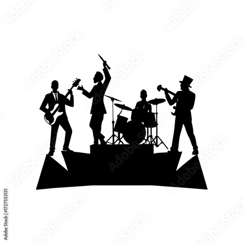 silhouettes of musicians