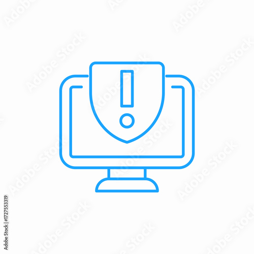 desktop security alert icon sign vector