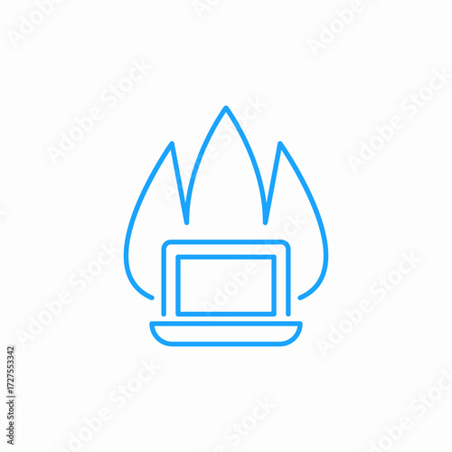 device overheat laptop icon sign vector