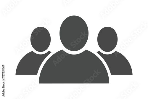 Vector art of a simple illustration of a group of people, representing a team or community, the figures are depicted in a minimalist style