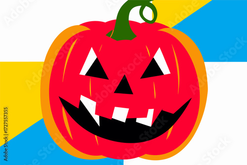 Vibrant Halloween Jack-o'-Lantern Vector Art for Autumn Holiday Design